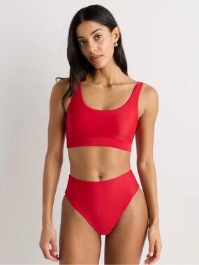 Quince Italian Tank Bikini Top Cherry Small